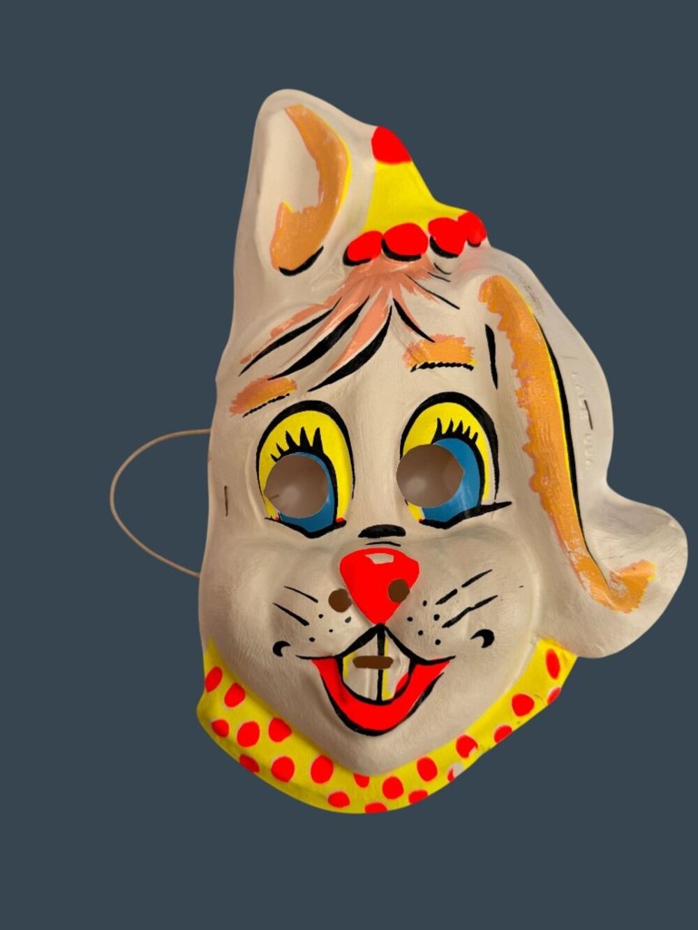 Vintage 1950s 60s Bunny Rabbit Halloween Costume Mask 19¢ Made in USA - Picture 2 of 6